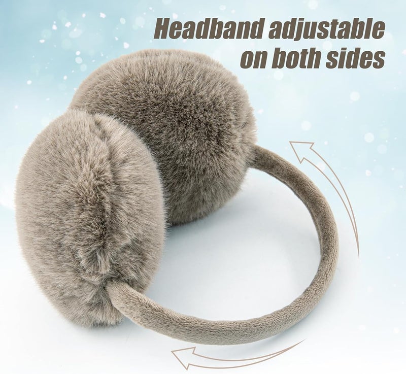 YATANAM Ear Muffs for Women Faux Fur Winter Girls Earmuffs Fluffy Adjustable Ear Warmers Cute Ear Covers - Image 2